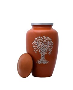 Urna de Aluminio Impresa con Diseño de Madera para Cenizas, Urna Clásica de Aluminio para Hombres, Caja para Cenizas de Adultos, Recuerdos Fúnebres - Product Image 1