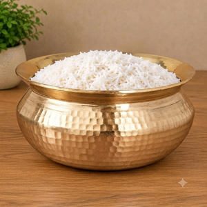 Hammered Brass <b>Biryani</b> Handi With Lid Round Cookware <b>Pot</b> For Stovetop Cooking Durable Glam Design Brass <b>Biryani</b> <b>Pot</b> - Product Image 5