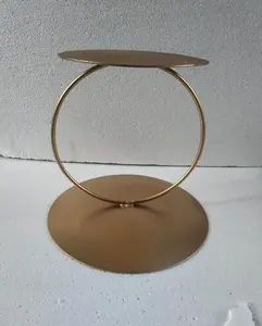 Gold Two-Tier <b>Cake</b> Stand Metal Powder Coated Shape Design for <b>Wedding</b> Birthday Anniversary Celebration Two-Story <b>Cake</b> Placement - Product Image 3