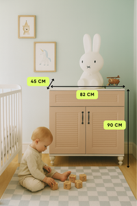 Commode Arion Kids Fairytale en MDF avec un design de rangement au couvercle soigné et élégant, pieds en bois, style élégant - Product Image 3