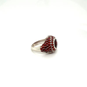 <b>Fashion</b> Jewelry Natural Crystal Garnet Stone Sterling Silver <b>Jewellery</b> Open Adjustable Rings for Women - Product Image 2