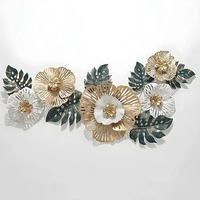 Antiek metalen wanddecoratie met bloemen- en bladmotief, decoratief hangend voor de woonkamer, geschikt voor Ramadan.