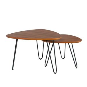 <b>Walnut</b> black classic wood steel <b>coffee</b> <b>table</b> for kitchenware office home restaurant living room garden decoration made in india - Product Image 3