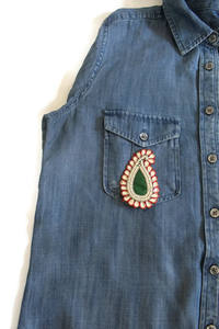 2025 Traditionnel Broderie Motif Perlé Pierre Patch Unique Forme Toile pour Sarees Couture Mode Applique Vestes Robes - Product Image 5