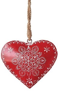 Bel ornement suspendu en forme de cœur en métal pour cadeau de vacances d'arbre de Noël - Product Image 2