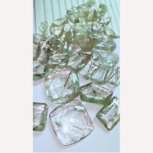 79 piezas de cuarzo rutilo dorado natural de 15mm a 40mm cojín Octágono faceta ovalada 1651 Cts lote Iroc ventas piedras preciosas sueltas US $298 - Product Image 1