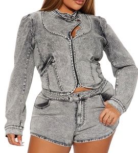 Veste décontractée pour femme, nouveau style, manches longues, veste tendance, rembourrage en coton, veste en jean d'automne, confortable, élégante, vêtements d'extérieur 2026 - Product Image 5