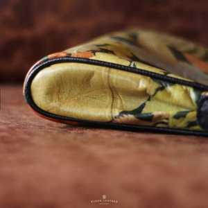 Best Quality Djoen Leather Botanical Art <b>Clutch</b> <b>Bag</b> Handmade Genuine Leather Sling Purse with <b>Vintage</b> Nature-Inspired Leaf Print - Product Image 3