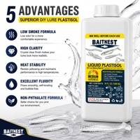 Plastisol pour leurres souples, liquide pour fabrication d'appâts de pêche, formule souple, faible odeur, haute transparence