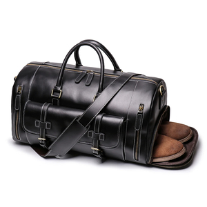 กระเป๋าทรงดัฟเฟิลหนังแท้แบบกำหนดเองกันน้ำมีซิปปิดใช้ซ้ำได้สำหรับสุดสัปดาห์กีฬายิม - Product Image 1