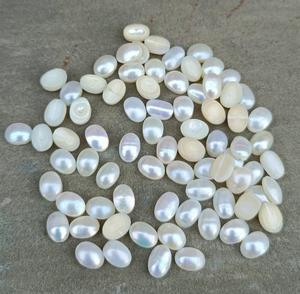 Natural Fresh Water Pearl Oval Shape Flat Back Cabochon para Jóias em Todos os Tamanhos Criar DIY Gemstone Jóias Anéis Penden - Product Image 1
