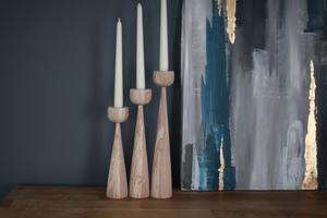 Support de bougie en bois minimaliste avec un design élégant, fait à la main et personnalisé, adapté aux espaces de vie modernes et contemporains - Product Image 3