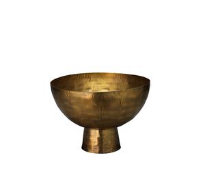 <b>Large</b> handcrafted brass <b>serving</b> <b>bowl</b> with polished surface that shines brightly in any festive or ceremonial setting - Product Image 1