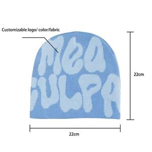 หมวกบีนนี่ออกแบบได้ตามต้องการหมวกถักแบบ Y2K โกธิกไม่มีปลอกแขนพับได้สำหรับฤดูหนาว - Product Image 3