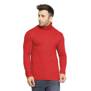 T-shirts grande taille à la mode pour hommes pour l'hiver chandail confortable à col long design couleurs personnalisées tissu jersey respirant de haute qualité - Product Image 5