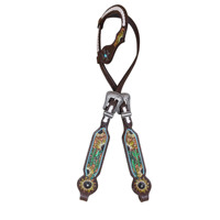 Kulit sapi Premium bunga matahari dan kaktus Tooled Headstall & kerah payudara Barat Tack Set Aksesori kuda produsen OEM