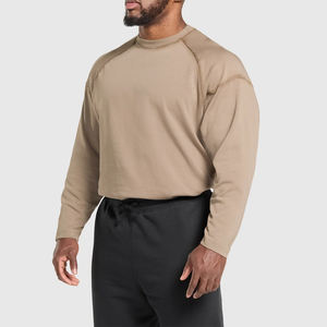 Directo de fábrica hecho hombres 100% algodón francés Terry suéter de gran tamaño Reglan manga Sudadera con capucha cuello redondo Top sudadera Unisex - Product Image 2