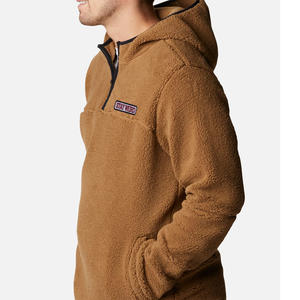 2025 Custom Color Block Stand Collar 1/4 Zip Half Quarter Zip Pullover <b>Sherpa</b> Fleece Sweatshirt HALH ZIP UP <b>HOODIE</b> for <b>Men</b> - Product Image 2