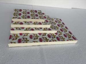 Carnet de notes écologique fait à la main avec couverture en tissu, reliure spirale, papier en coton imprimé à la main, pour écrire, dessiner, offrir en cadeau - Product Image 4