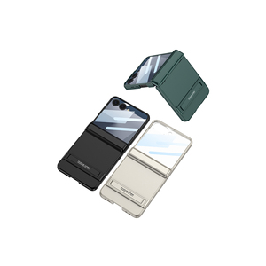 Étui de protection de luxe en silicone argenté Zore Kpta avec support pour Samsung Galaxy Z Flip 7 Plus, finition électroplaquée pour la caméra - Product Image 6
