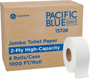 Pacific <b>Blue</b> Select Jumbo Jr. 2-Ply Bathroom Tissue, 9" <b>Roll</b>, 1,000 Linear Feet/<b>Roll</b>, 8 <b>Rolls</b>/Case (13728) - Product Image 5