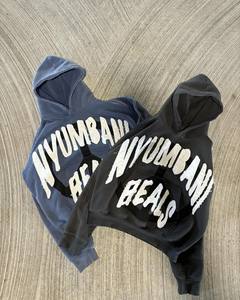 Sudadera con capucha con cremallera Vintage 2025 para hombre bordado desgastado 100% algodón cómodo ajuste Regular de alta calidad para ropa de otoño - Product Image 3