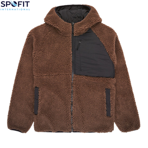 Sweat à capuche en sherpa polaire pour homme, design personnalisé, 100% coton, surdimensionné, fermeture éclair, séchage rapide, respirant, manches longues, couleur personnalisée - Product Image 1