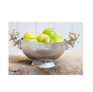 Bol en bois avec poignée en métal design bols à fruits décoratifs en bois accessoires de décoration pour la maison vaisselle faite à la main - Product Image 5