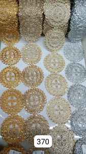 Dentelles brodées artisanales de qualité supérieure en tissu dupion, résistantes à l'eau, sur mesure pour les bordures, les robes de mariée, les lehengas et les saris - Product Image 4