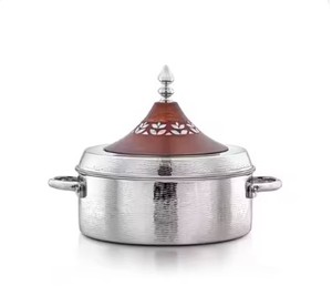 New Creative Designer Metal Hot Pot Casserole <b>Round</b> Shape Chafing Dish <b>Table</b> Top Decorative Luxury Metal Food Warmer Trending - Product Image 5