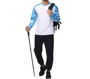 Traje de baño de manga larga para hombre protector solar UPF 50 + protección UV deportes ejercicio correr senderismo camiseta traje de baño cuello redondo camuflaje - Product Image 4