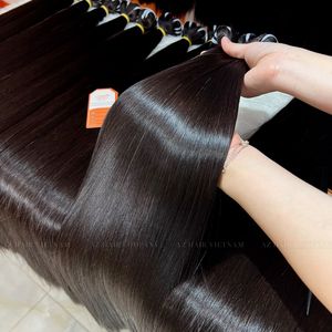 Cuticle Aligned 100% Human Hair Extensions 12A Grade Raw Unprocessed Bundle Vietnamese Raw Bone Straight Hair Black Color - Product Image 3