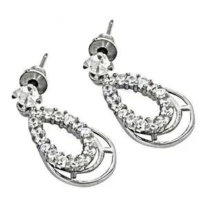 Pendientes de Oro de 18K con Forma de Lágrima para Mujer, con Circonita Blanca, Plata, Ópalo, Cuarzo, Joyería, Regalo - Product Image 2