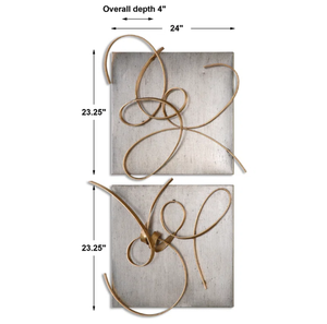 Decoración de pared de metal dorado de hoja, decoración interior y exterior, colgante de pared, hotel, restaurante, hogar, sala de estar, dormitorio, arte decorativo - Product Image 3