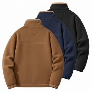 Chaqueta de Forro Polar para Hombre, Talla Grande, Informal, Cálida para Invierno, Ecológica, Transpirable, Lisa, con Frente de Polar, Holgada, Cortavientos, para Exteriores - Product Image 2