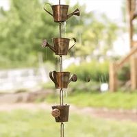 Chaîne de pluie Gouttière de descente Substitution Décoratif Jardin Eau de pluie Divertie Home Decor Blue Grid