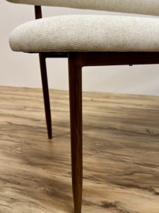 Modern Japandi Wabi-Sabi Design Durable <b>Upholstered</b> Dining Seat Bench Cotton Upholstery Metal Legs Home Commercial Use Schools - Product Image 5