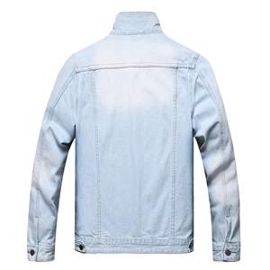 Chaqueta vaquera duradera de color sólido para hombre Chaqueta vaquera OEM de ajuste informal de secado rápido cómoda - Product Image 2