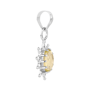 จี้พลอยซิทรินธรรมชาติสำหรับผู้หญิงจาก Shah Gems เงินแท้ 925 รูปดาวประดับเพชร ชุบโรเดียม พร้อมสร้อยคอโรสโกลด์ ดีไซน์ทันสมัย - Product Image 2