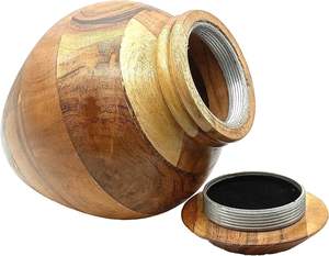 Urne en bois artisanale pour cendres humaines adultes avec sac en velours Crémation pour cendres Décorative-Urnes funéraires pour cendres humaines - Product Image 5