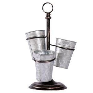 Galvanized Metal Floor Planter Pot With <b>Tall</b> <b>Stand</b> for Living Room Bedroom Hotel and Garden Supplies Hot Selling - Product Image 6