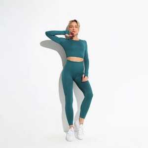 Pantalones cortos ajustados de 2 piezas transpirables a cuadros para mujer, ropa deportiva para correr, cintura elástica, Spandex/Material de nailon - Product Image 4