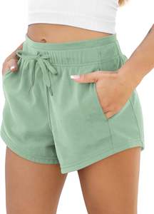 Pantalones cortos informales de verano de secado rápido de cintura alta para mujer hechos en fábrica, deportes atléticos, gimnasio, Yoga, ropa deportiva, bolsillos, cintura media - Product Image 2