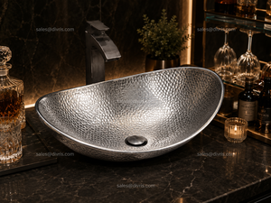 Lavabo de Aluminio Pulido Hecho a Mano, Diseño Industrial Moderno, Fácil de Limpiar, 19 Pulgadas - Product Image 4