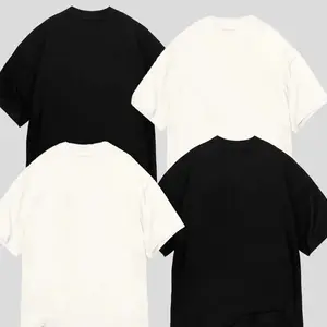 Fabriek 250 Gsm Custom Merk Afdrukken Full Mouw Drop Shoulder T-Shirt Oversized O-Hals T-Shirt