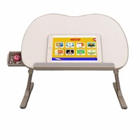Bureau d'appoint pliable et réglable en bois d'hévéa en forme de pomme pour enfants, idéal pour la lecture, l'étude et l'utilisation d'ordinateur au chevet, dans la chambre ou à la maison