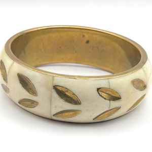 Pulsera de hueso vintage, Pulsera de latón y hueso, Pulsera de latón, Pulsera de mujer, Idea de regalo, Accesorio de mujer, Estilo bohemio J H - Product Image 1