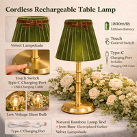 Lampe rechargeable sans fil, abat-jour en tissu, corps en métal plaqué, jusqu'à 8000 mAh, formes variées, commande mixte, en stock, livraison rapide