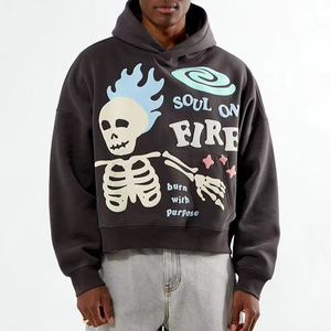 เสื้อฮู้ดพิมพ์ลายพัฟออกแบบได้ตามต้องการเสื้อสเวตเชิ้ตแบบสวมศีรษะทรงโอเวอร์ไซส์พร้อมโลโก้ผู้ผลิตจำนวนมาก - Product Image 1