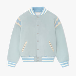 Chaquetas Varsity Personalizadas para Hombre, Casuales, Talla XL, Transpirables, de Poliéster, con Mangas de Cuero para Niños, Lisas, Bordadas, Estilo Letterman - Product Image 1